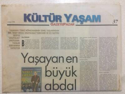 Gazete Pazar Gazetesi Kültür Yaşam Eki 1 Şubat 1998 - Yaşanan Türkü Rönesansının Temel Taşlarından Neşet Ertaş GZ50459 - 1