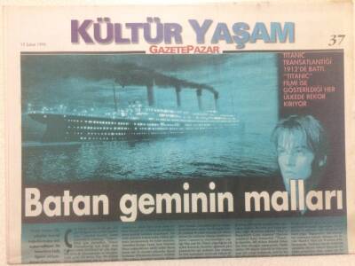 Gazete Pazar Gazetesi Kültür Yaşam Eki 15 Şubat 1998 - Batan Geminin Malları GZ50427 - 1