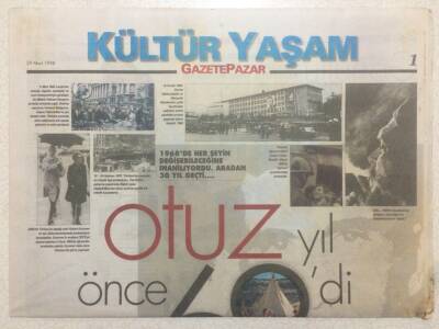 Gazete Pazar Gazetesi Kültür Yaşam Eki 29 Mart 1998 - Kültür Bakanlığı Yaya Kaldı GZ50486 - 1