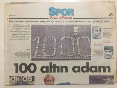 Gazete Pazar Gazetesi Spor Eki 2 Mart 1997 - 100 Altın Adam GZ50466 - 1