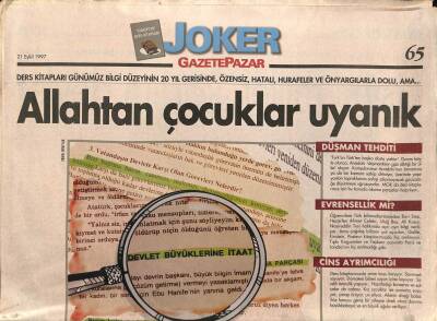 Gazete Pazar Joker Eki 21 Eylül 1997 - Ders Kitaplarında Değerler Üstün Millet, Kadim Devlet - Gaye Muasır Medeniyet GZ95471 - 1