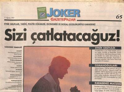 Gazete Pazar Joker Eki 31 Ağustos 1997 - Ardanuçtan Amasraya Kasaba Kasaba Karadeniz - Türkiyeden 2 Tane Japonya Çıkartırız GZ95468 - 1