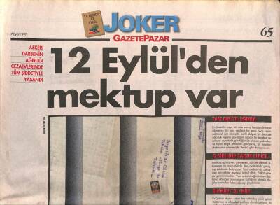 Gazete Pazar Joker Eki 7 Eylül 1997 - Metriste İlk Tanışma - Metris, Mamak Mektupları GZ95467 - 1