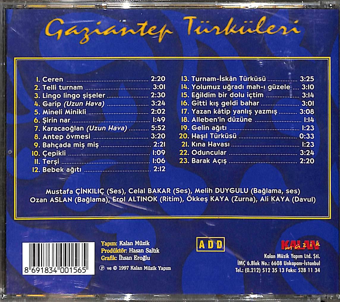 Gaziantep Türküleri CD (İkinci El) CD3946 - 2