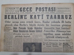 Gece Postası Gazetesi 10 Şubat 1945 - Berline Kati Taarruz GZ71558 - 2