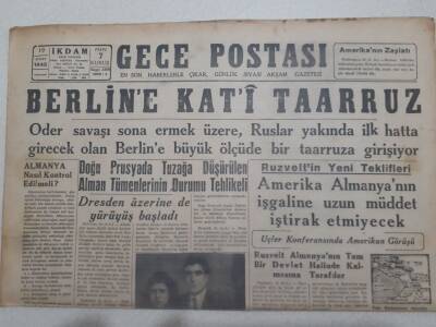 Gece Postası Gazetesi 10 Şubat 1945 - Berline Kati Taarruz GZ71558 - 1