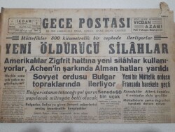 Gece Postası Gazetesi 16 Eylül 1944 - Sovyet Ordusu Bulgar Topraklarında İlerliyor GZ71573 - 1