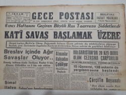 Gece Postası Gazetesi 18 Şubat 1945 - Breslav İçinde Ağır Savaşlar Oluyor GZ71561 - 2