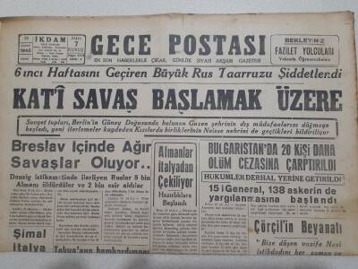 Gece Postası Gazetesi 18 Şubat 1945 - Breslav İçinde Ağır Savaşlar Oluyor GZ71561 - 2