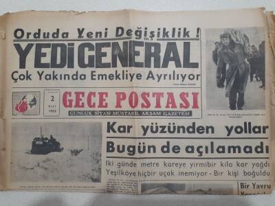 Gece Postası Gazetesi 2 Mart 1963 - Orduda Yeni Değişiklik,Yedi General Emekliye Ayrılıyor GZ71582 - 1