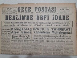 Gece Postası Gazetesi 2 Şubat 1945 - Berlinde Örfi İdare GZ71549 - 2