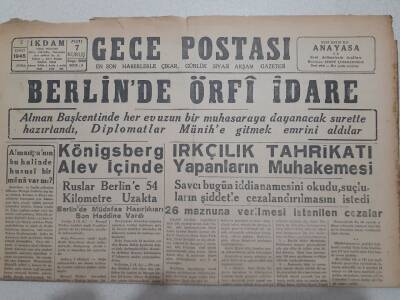 Gece Postası Gazetesi 2 Şubat 1945 - Berlinde Örfi İdare GZ71549 - 1