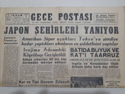 Gece Postası Gazetesi 20 Şubat 1945 - Japon Şehirleri Yanıyor GZ71562 - 2