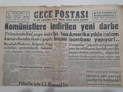 Gece Postası Gazetesi 21 Mart 1948 - Komünistlere İndirilen Yeni Darbe GZ71595 - 1
