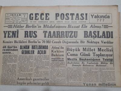 Gece Postası Gazetesi 21 Şubat 1945 - Yeni Rus Taarruzu Başladı GZ71563 - 2