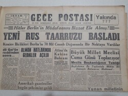Gece Postası Gazetesi 21 Şubat 1945 - Yeni Rus Taarruzu Başladı GZ71563 - 1