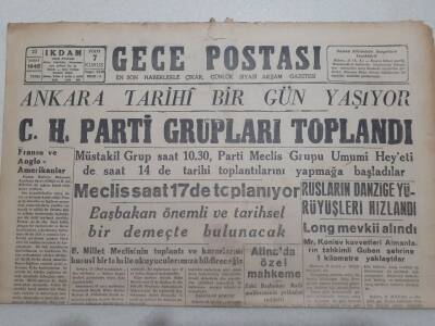 Gece Postası Gazetesi 23 Şubat 1945 - Ankara Tarihi Bir Gün Yaşıyor GZ71544 - 1