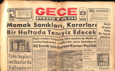 Gece Postası Gazetesi 25 Kasım 1963 - Polis Büyük Bir Suikast Teşkilatının İzi Üzerinde GZ103806 - 2
