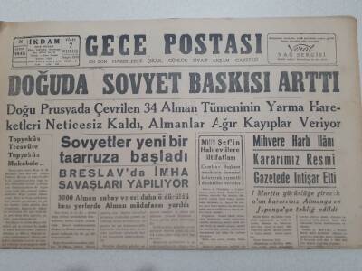 Gece Postası Gazetesi 26 Şubat 1945 - Doğuda Sovyet Baskısı Arttı GZ71541 - 2