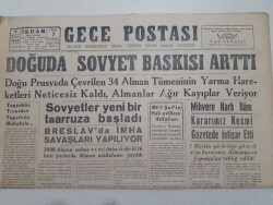 Gece Postası Gazetesi 26 Şubat 1945 - Doğuda Sovyet Baskısı Arttı GZ71541 - 1