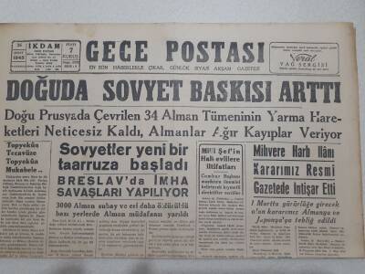 Gece Postası Gazetesi 26 Şubat 1945 - Sovyetler Yeni Bir Taarruza Başladı GZ71542 - 1