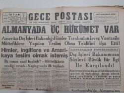 Gece Postası Gazetesi 3 Mayıs 1945 - Almanyada Üç Hükümet Var GZ71530 - 1