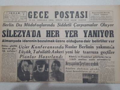 Gece Postası Gazetesi 8 Şubat 1945 - Silezyada Her Yer Yanıyor GZ71555 - 2