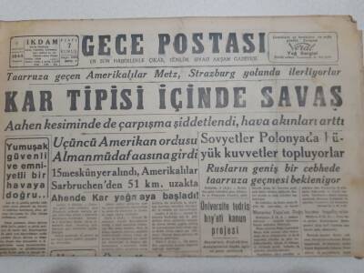 Gece Postası Gazetesi 9 Kasım 1944 - Sovyetler Polonyada Büyük Kuvvet Topluyorlar GZ71576 - 1