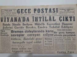 Gece Postası Gazetesi 9 Nisan 1945 - Viyanada İhtilal Çıktı GZ71570 - 1