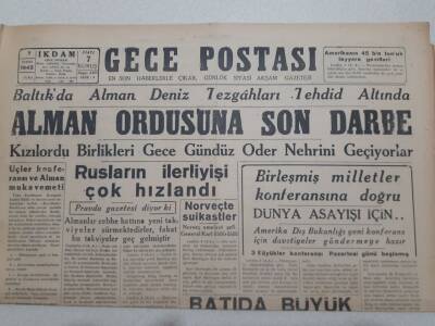 Gece Postası Gazetesi 9 Şubat 1945 - Alman Ordusuna Son Darbe GZ71557 - 2