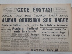 Gece Postası Gazetesi 9 Şubat 1945 - Alman Ordusuna Son Darbe GZ71557 - 1