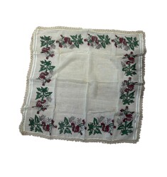 Geleneksel Anadolu Kenarları Dantel İşlemeli Tülbent-Yazma AOB5212 - 3