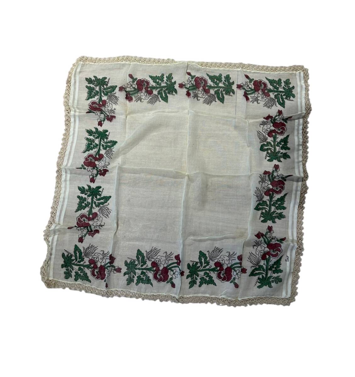 Geleneksel Anadolu Kenarları Dantel İşlemeli Tülbent-Yazma AOB5212 - 3