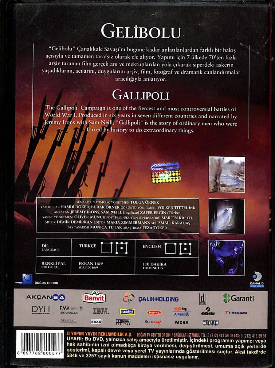 Gelibolu DVD Film (İkinci El) DVD2543 - 2