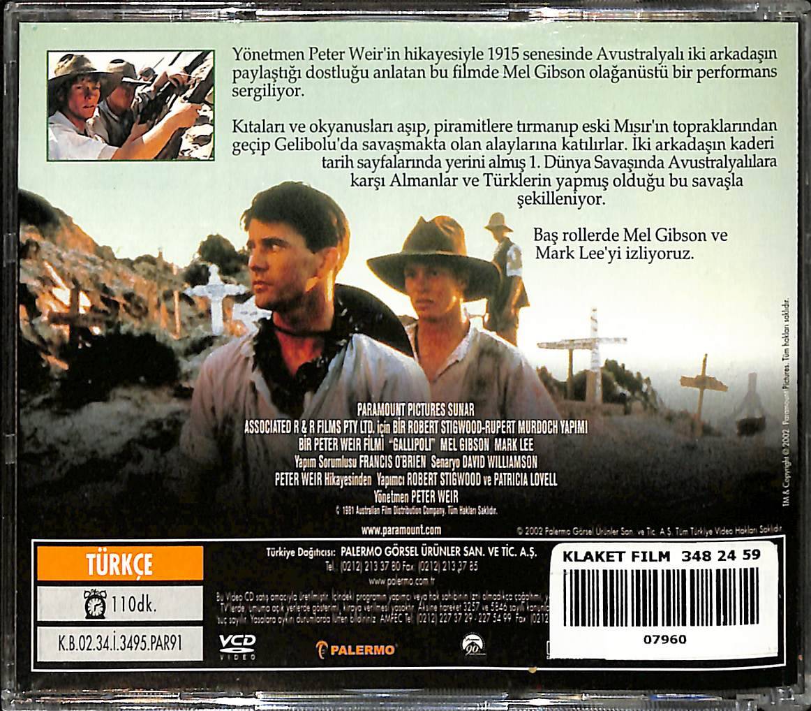 Gelibolu - Gallipoli (1981) Orjinal VCD Film ' Mel Gibson ' VCD28668 - 2