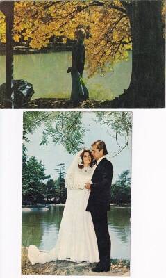 Gelin Damat Sevgi Temalı 2li Kartpostal KRT10352 - 1