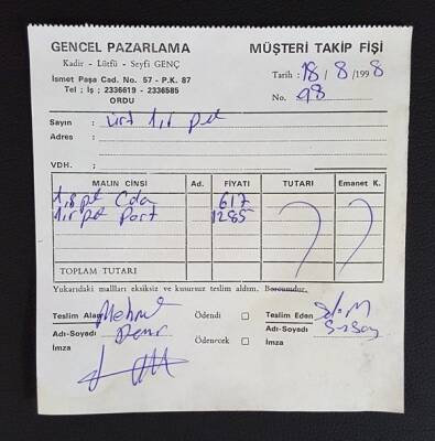 Gencel Fabrikası Müşteri Takip Fişi EFM327 - 1