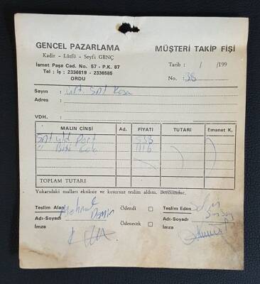 Gencel Müşteri Takip Fişi EFM236 - 1