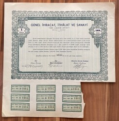 Genel İhracat, İthalat ve Sanayi Türk Anonim Şirketi İstanbul Hisse Senedi (1 Hisse) HSS418 - Gökçekoleksiyon