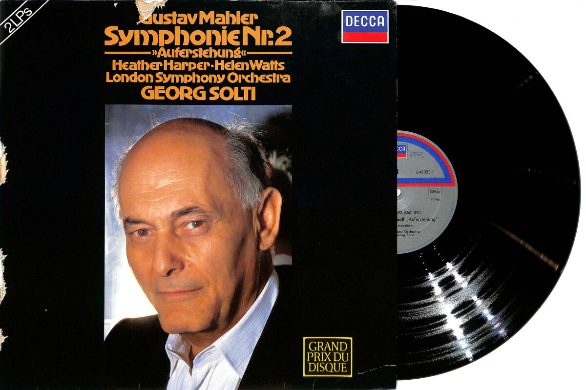 Georg Solti - Gustav Mahler Symphonie Nr. 2 (Almanya Baskı) 2 LP PLAK (10/8.5) PLK25962 - 1