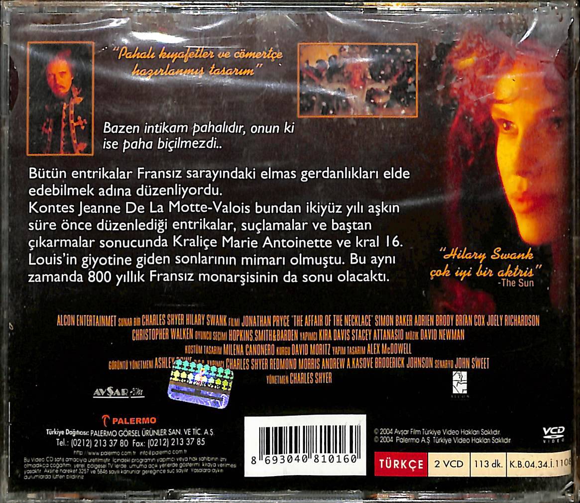 Gerdanlık - The Affair Of The Necklace (2001) Orjinal VCD Film ' Hilary Swank ' VCD28182 - 2