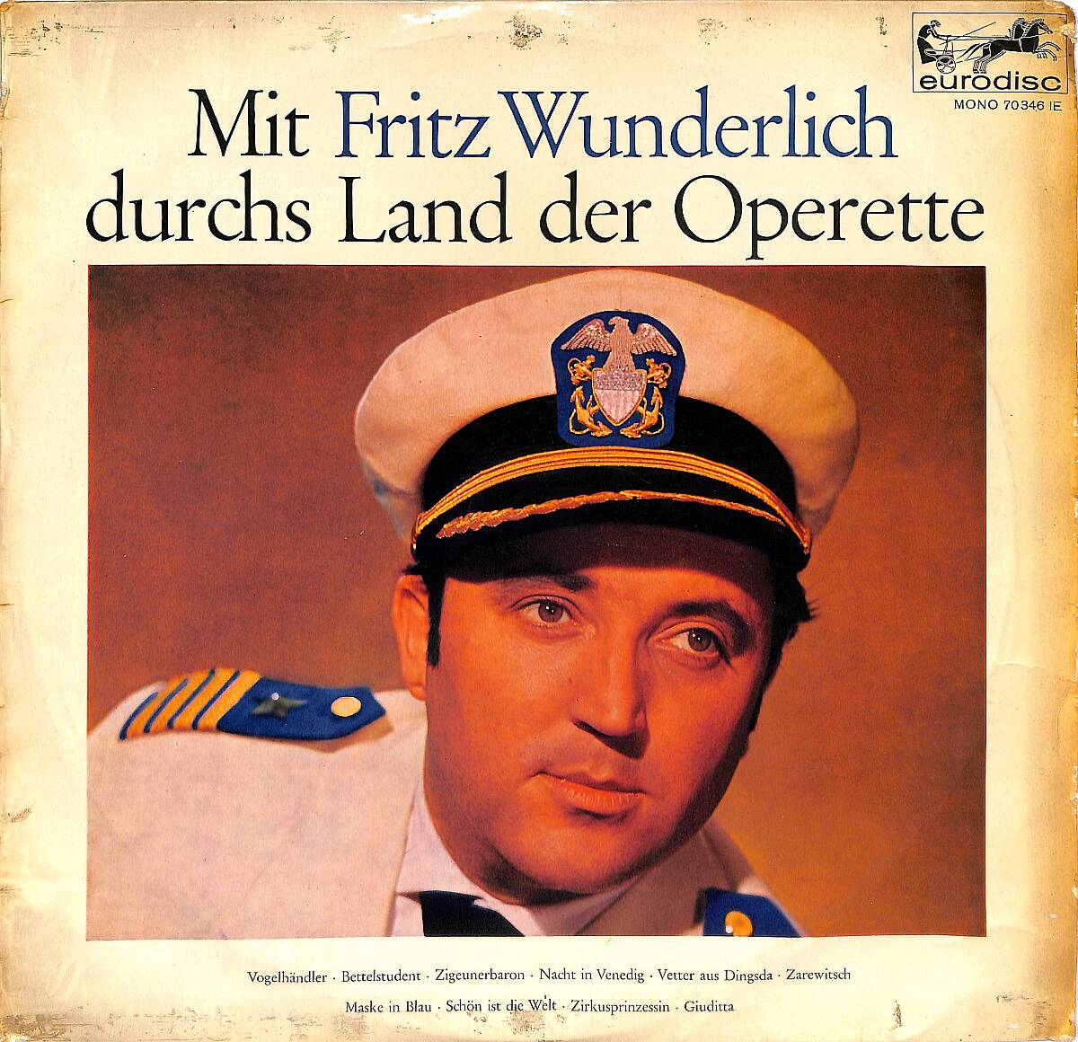 Fritz Wunderlich – Mit Fritz Wunderlich durchs Land der Operette | Eurodisc 33'lük LP (Long Play) PLAK (10/9) '' Batı Almanya Orijinal Dönem Baskı '' PLK28171 - 1