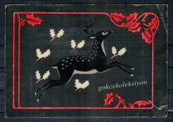 Geyik Temalı Kapaklı Kartpostal - Gökçekoleksiyon