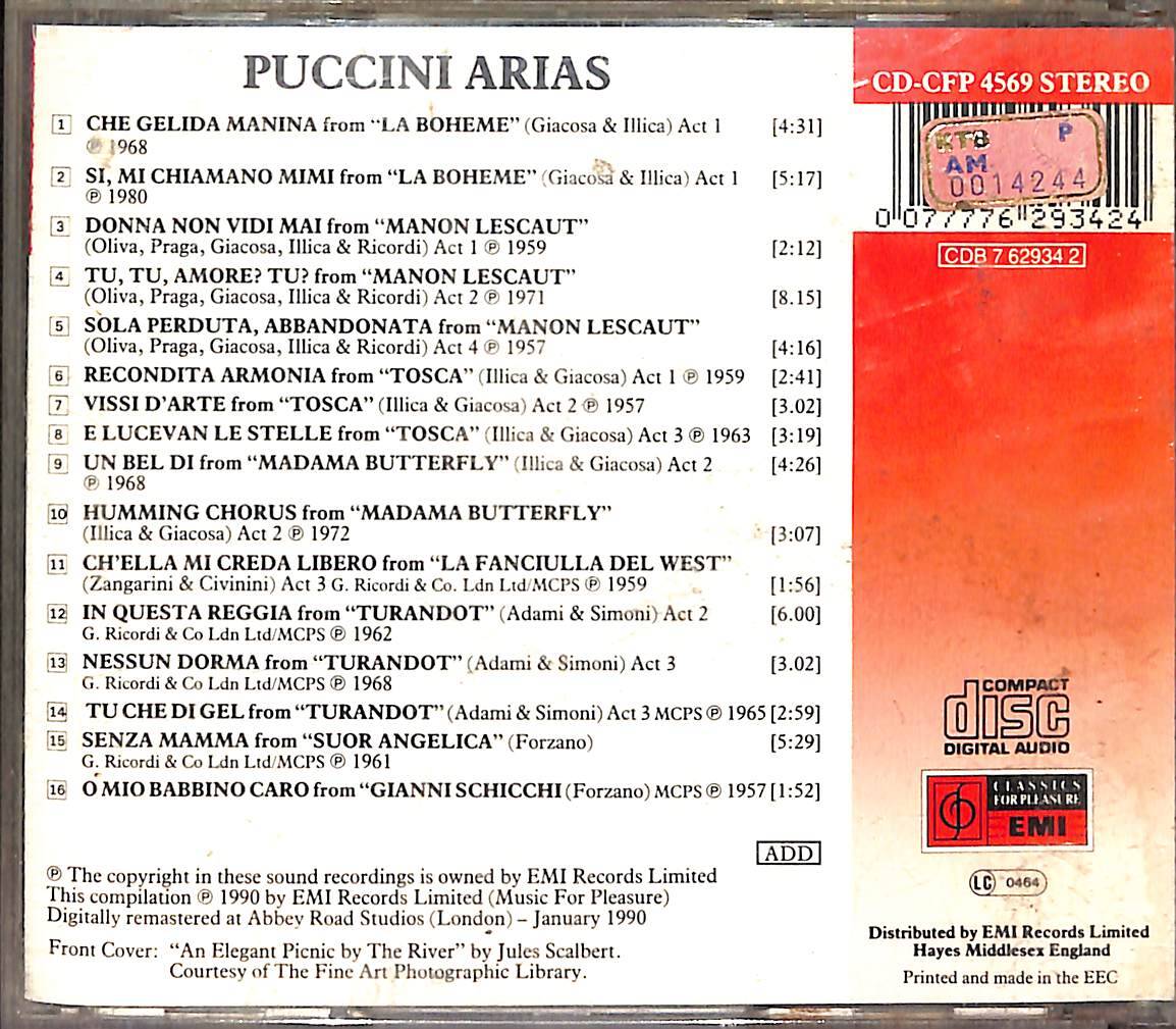 Giacomo Puccini - Puccini Arias CD (İkinci El) CD4834 - 2