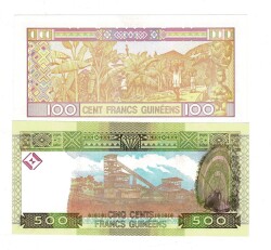 Gine 100/500 Francs 2006/2012 Takım ÇİL YKP8454 - 2