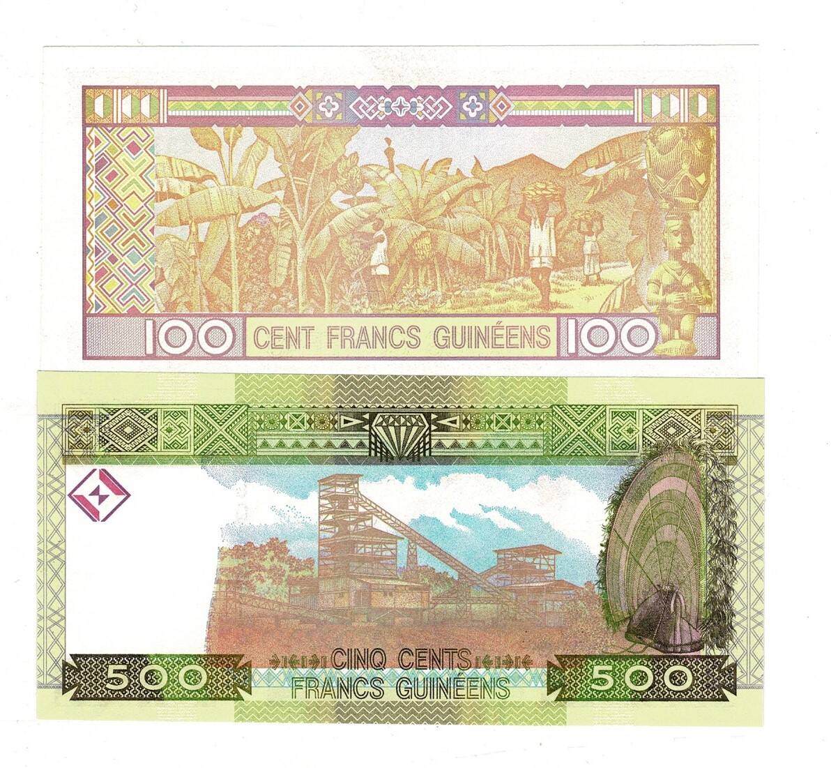 Gine 100/500 Francs 2006/2012 Takım ÇİL YKP8454 - 2