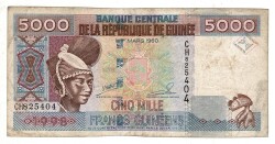 Gine 5000 Francs 1998 Temiz+ YKP8114 - 2