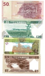 Gine/Zambiya/Kongo Kağıt Para Seti ÇİL YKP8315 - 2