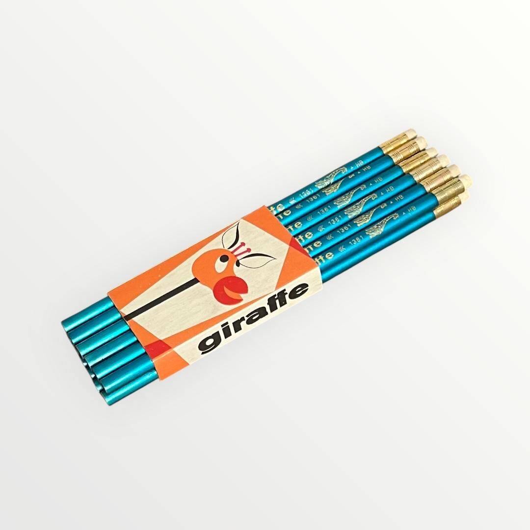 Giraffe Çekeslovak Malı Silgili Kurşun Kalem (Mavi).1 Dz Orjinal Paket AOB4927 - 1