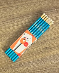 Giraffe Çekeslovak Malı Silgili Kurşun Kalem (Mavi).1 Dz Orjinal Paket AOB4927 - 4